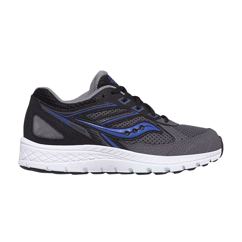 Saucony Cohesion 14 Lace Big Kid Black Grey Blue