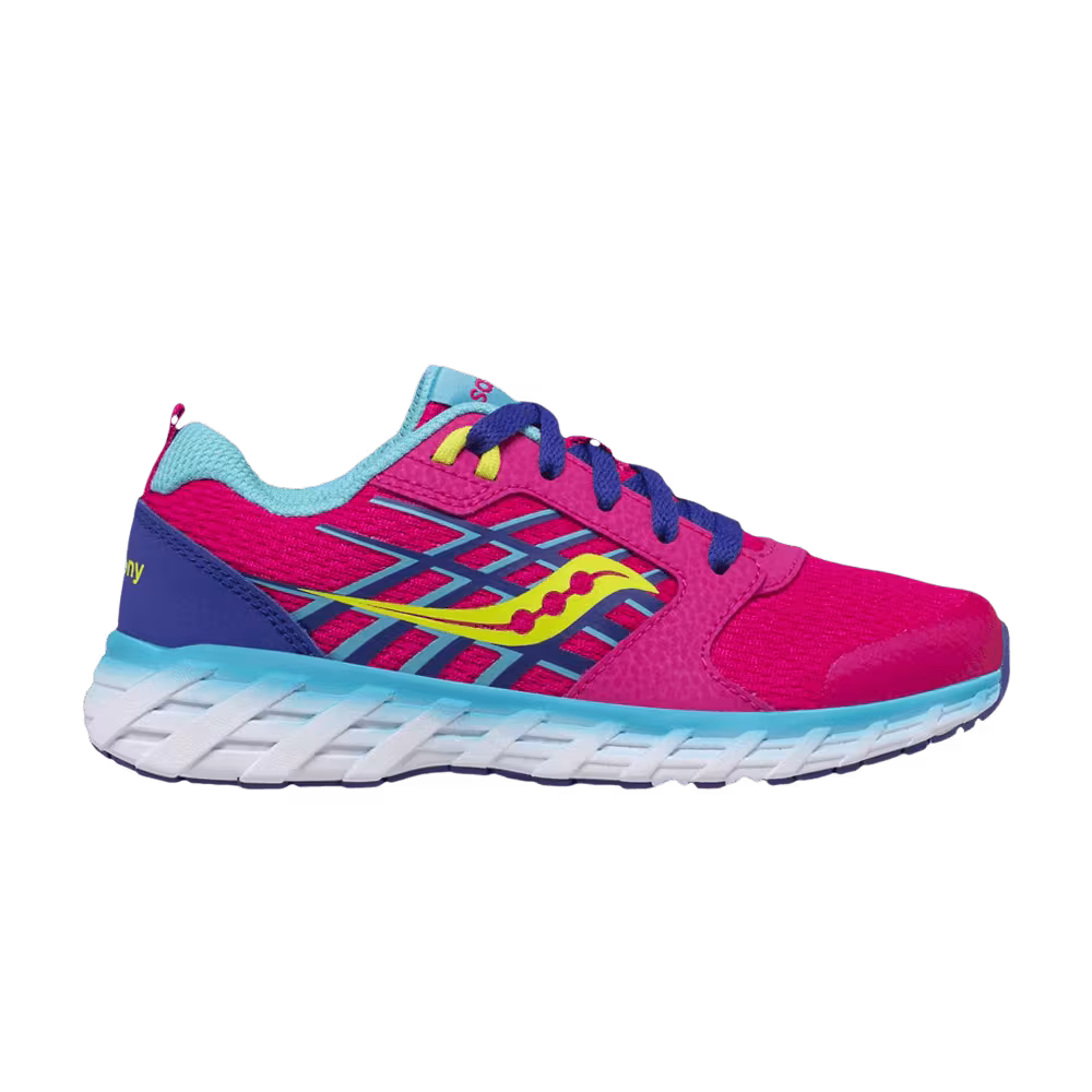 Saucony Wind 2.0 Lace Big Kid Pink Blue Green