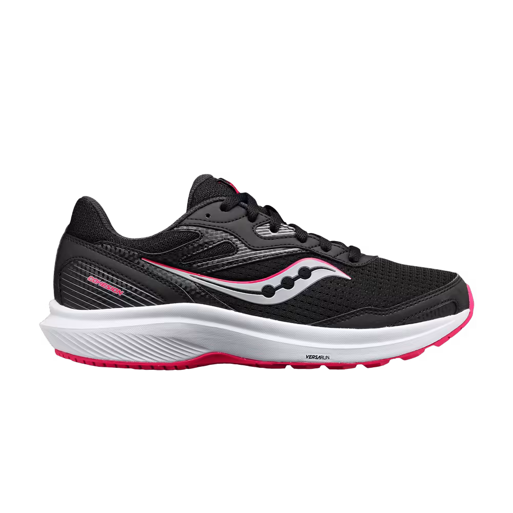 Saucony Women's Cohesion 16 Wide Black Fuchsia