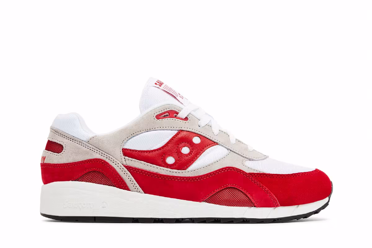 Saucony Shadow 6000 White Red, view 2
