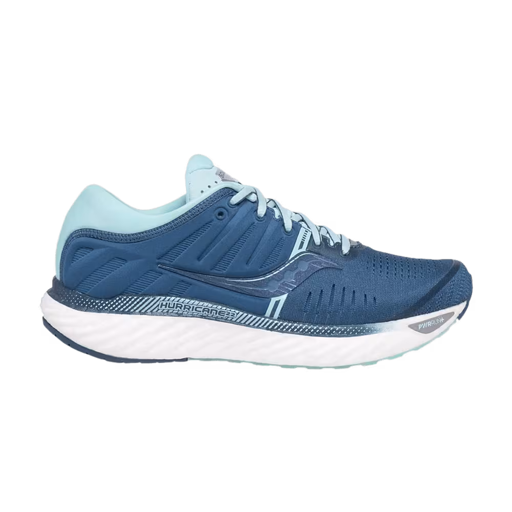 Saucony Women's Hurricane 22 Wide Blue Aqua