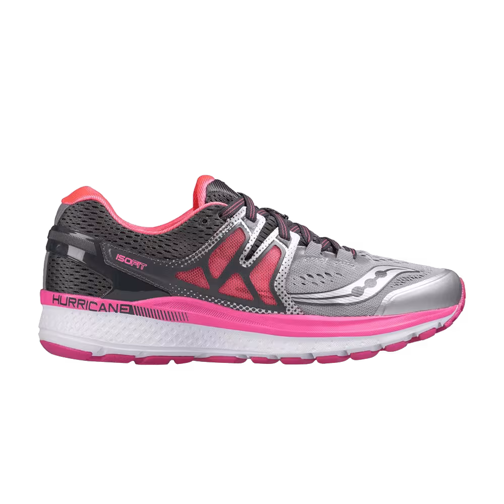 Saucony Women's Hurricane Iso 3 Grey Pink