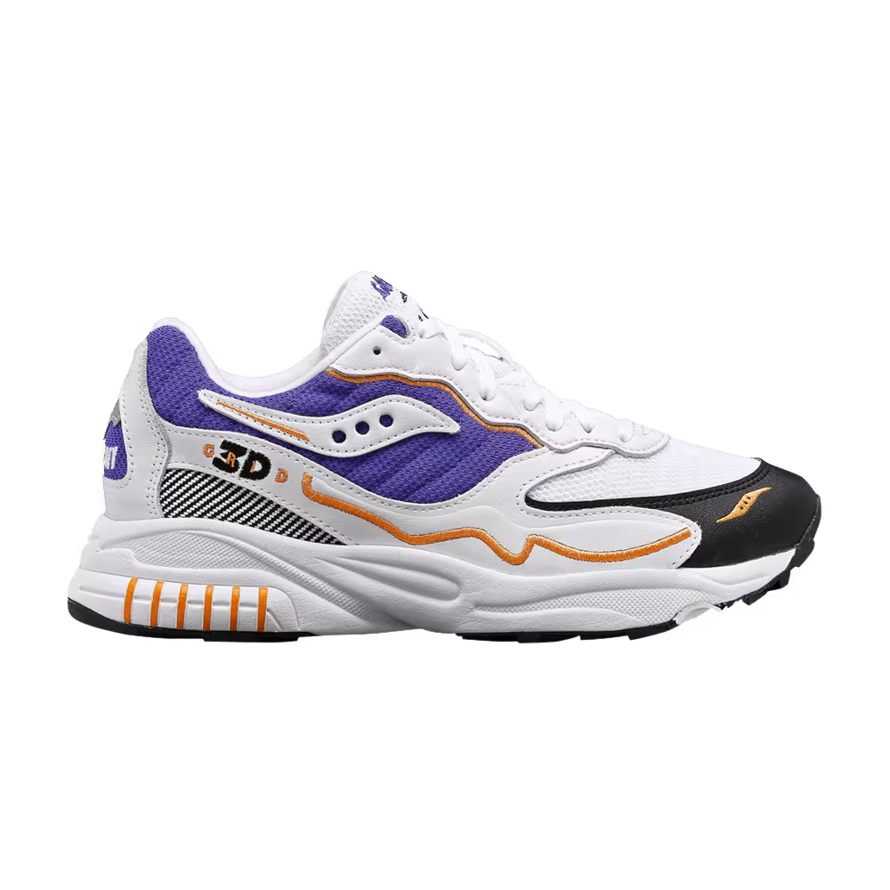 Saucony 3D Grid Hurricane White Purple Orange