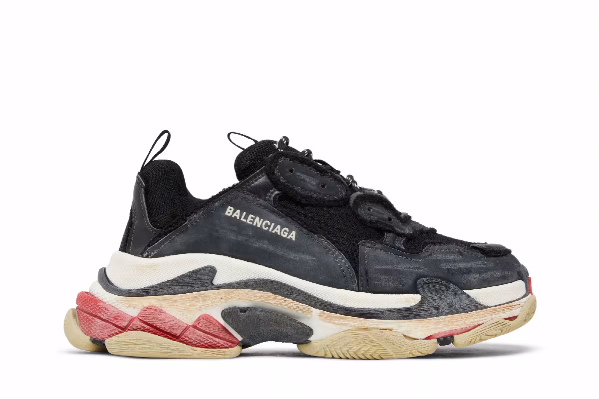 Balenciaga Triple S Sneaker DIY - Black Red, view 2