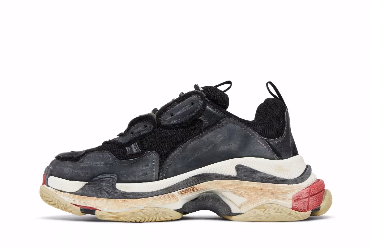 Balenciaga Triple S Sneaker DIY - Black Red, view 4