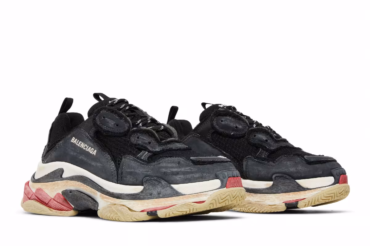 Balenciaga Triple S Sneaker DIY - Black Red, view 9