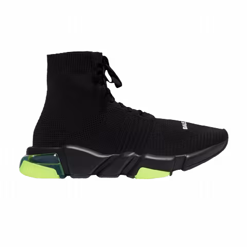 Balenciaga Speed Lace Up Trainer High 'Clear Sole - Black Yellow Fluo'