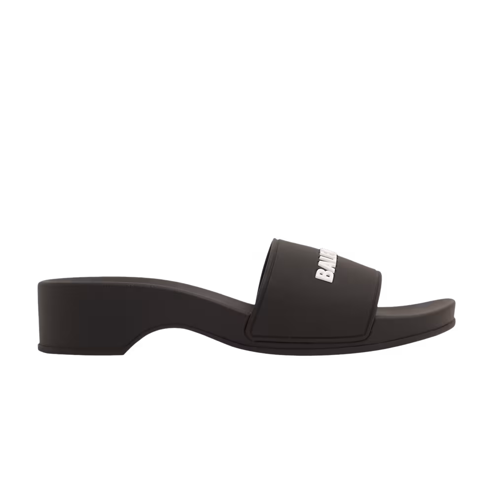 Balenciaga Women's Pool Wedge Slide Black White