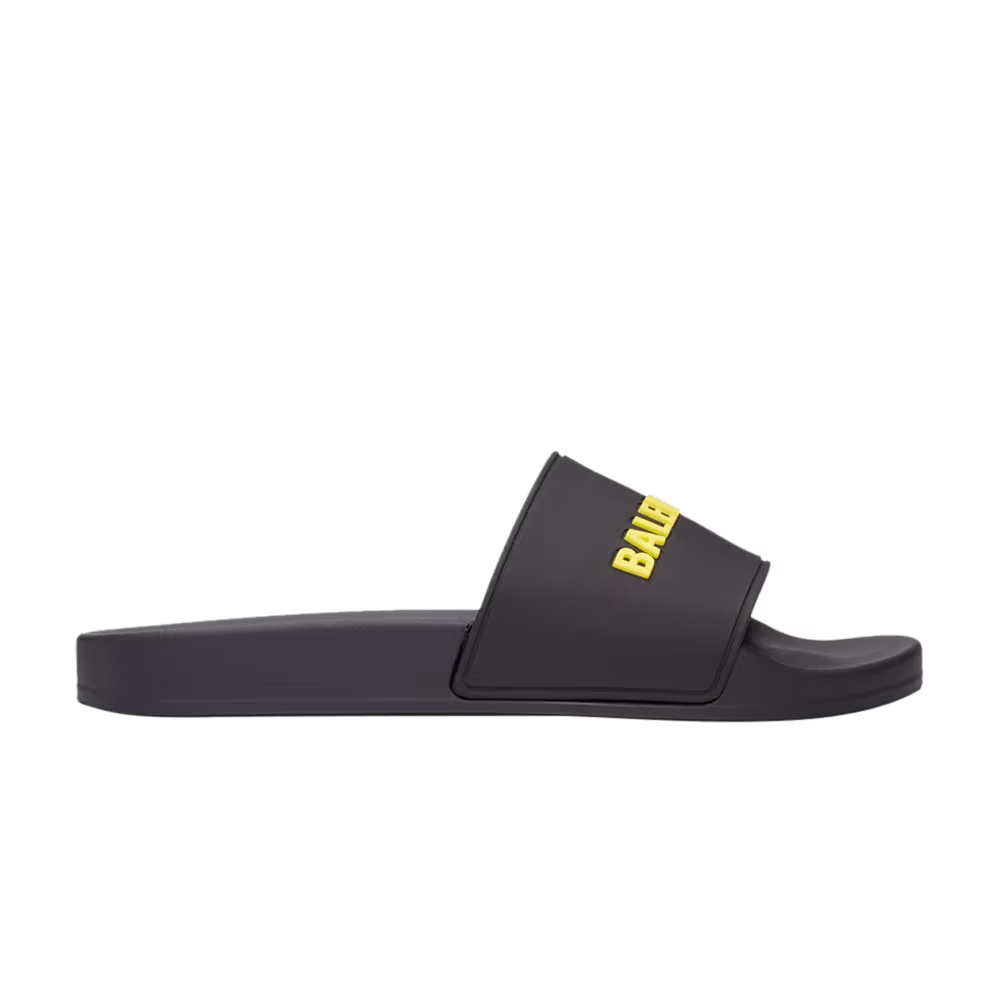 Balenciaga Pool Slides Black Fluo Yellow