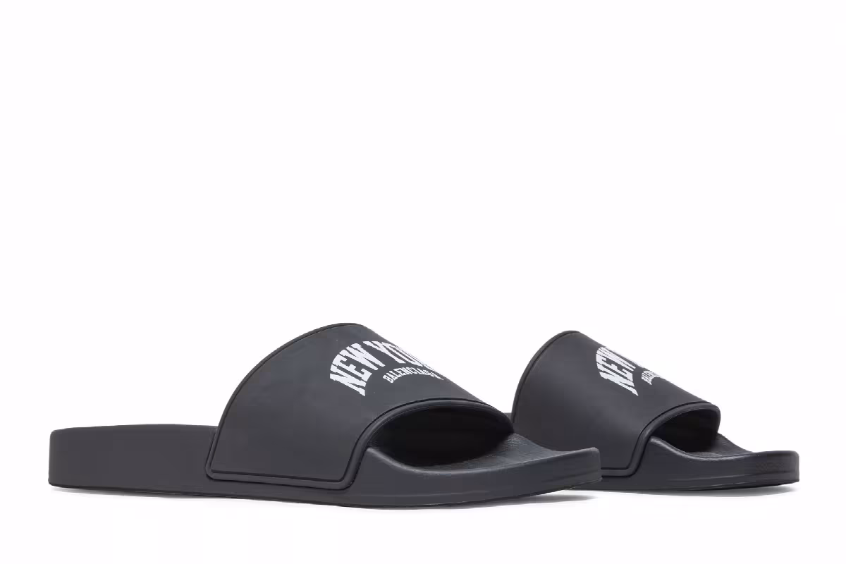 Balenciaga Women's Pool Slides Cities New York - Black, view 9
