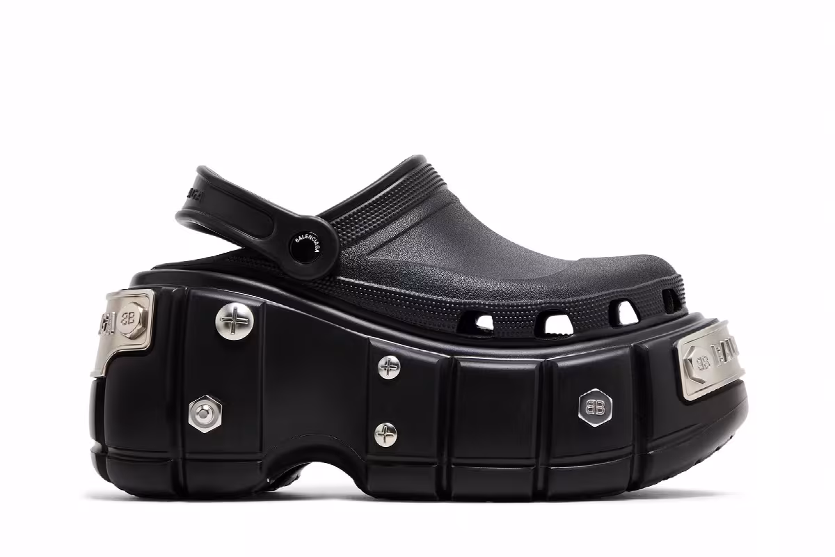 Crocs x Balenciaga Women's Hardcrocs Slide Nero Silver, view 2