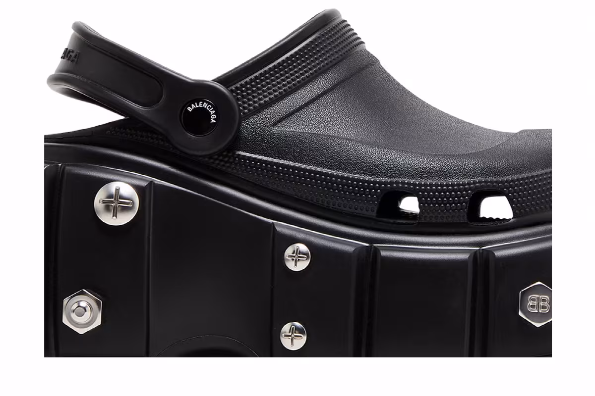 Crocs x Balenciaga Women's Hardcrocs Slide Nero Silver, view 3