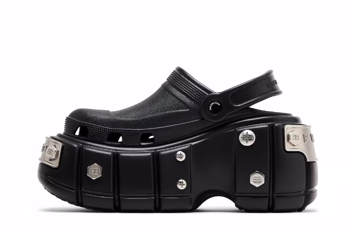 Crocs x Balenciaga Women's Hardcrocs Slide Nero Silver, view 4