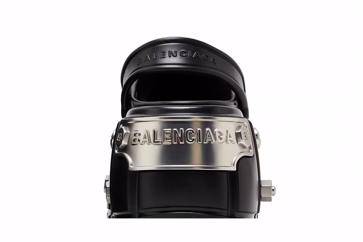 Crocs x Balenciaga Women's Hardcrocs Slide Nero Silver, view 8