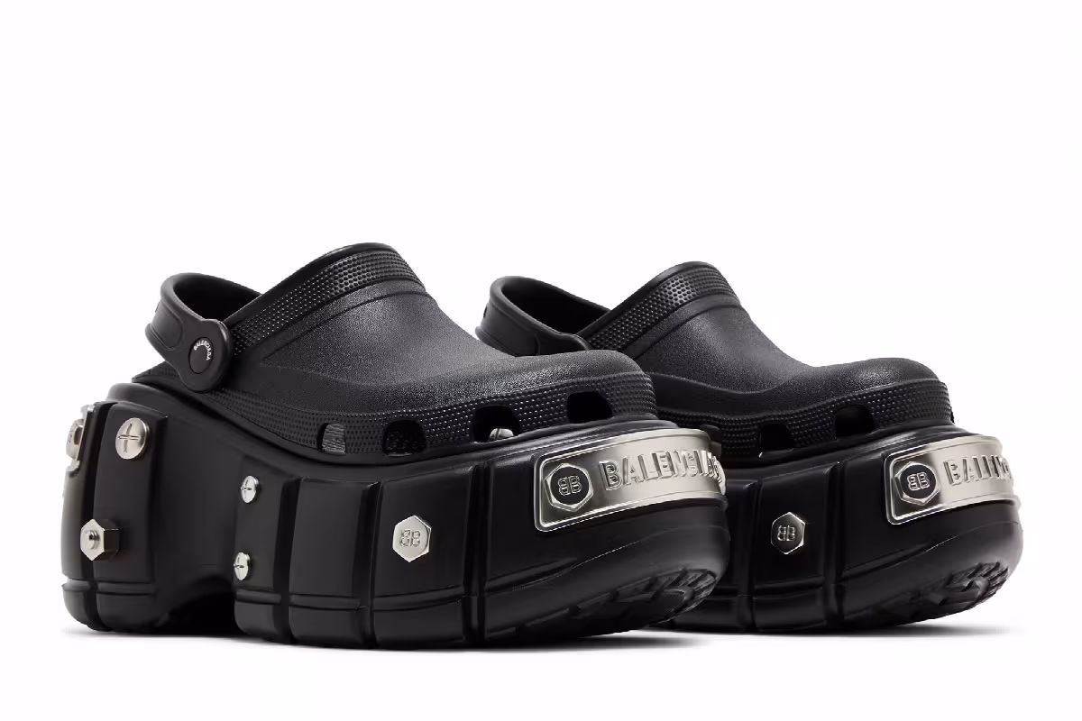 Crocs x Balenciaga Women's Hardcrocs Slide Nero Silver, view 9