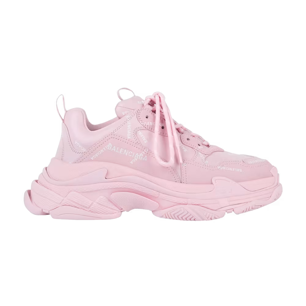Balenciaga Triple S Sneaker Allover Logo - Light Pink