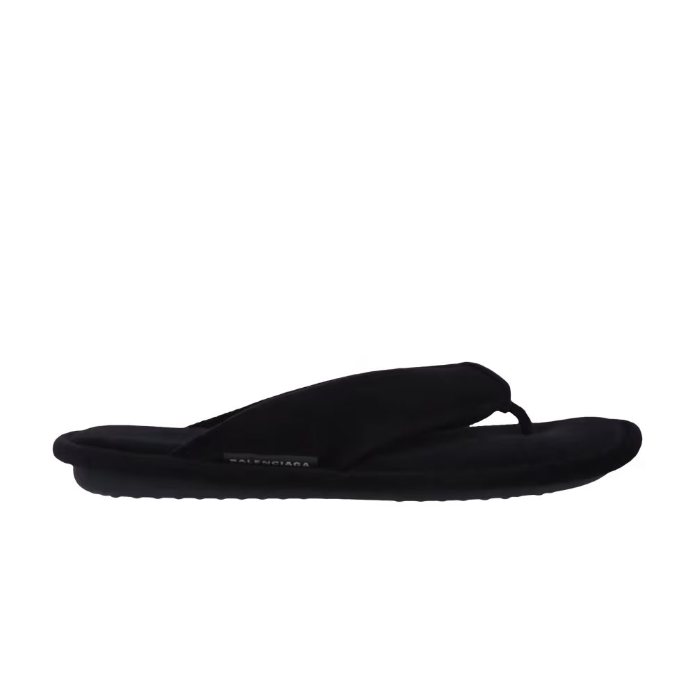 Balenciaga Soft Thong Slides Black Velvet