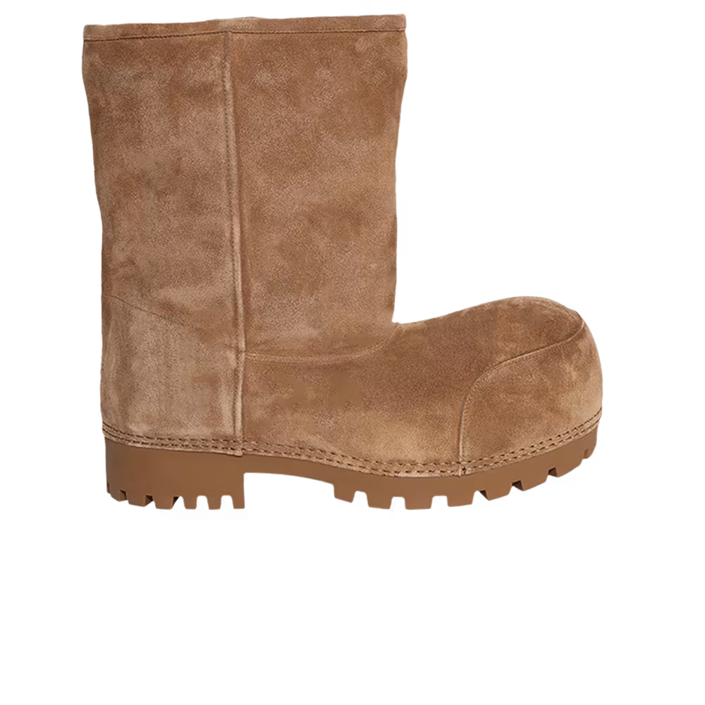 Balenciaga Alaska Fur Low Boot Brown
