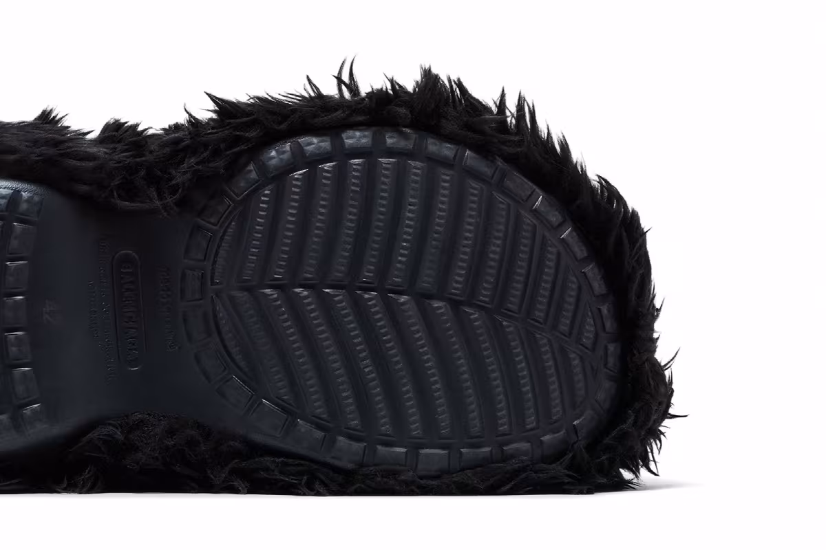 Crocs x Balenciaga Boot Black Fur, view 6