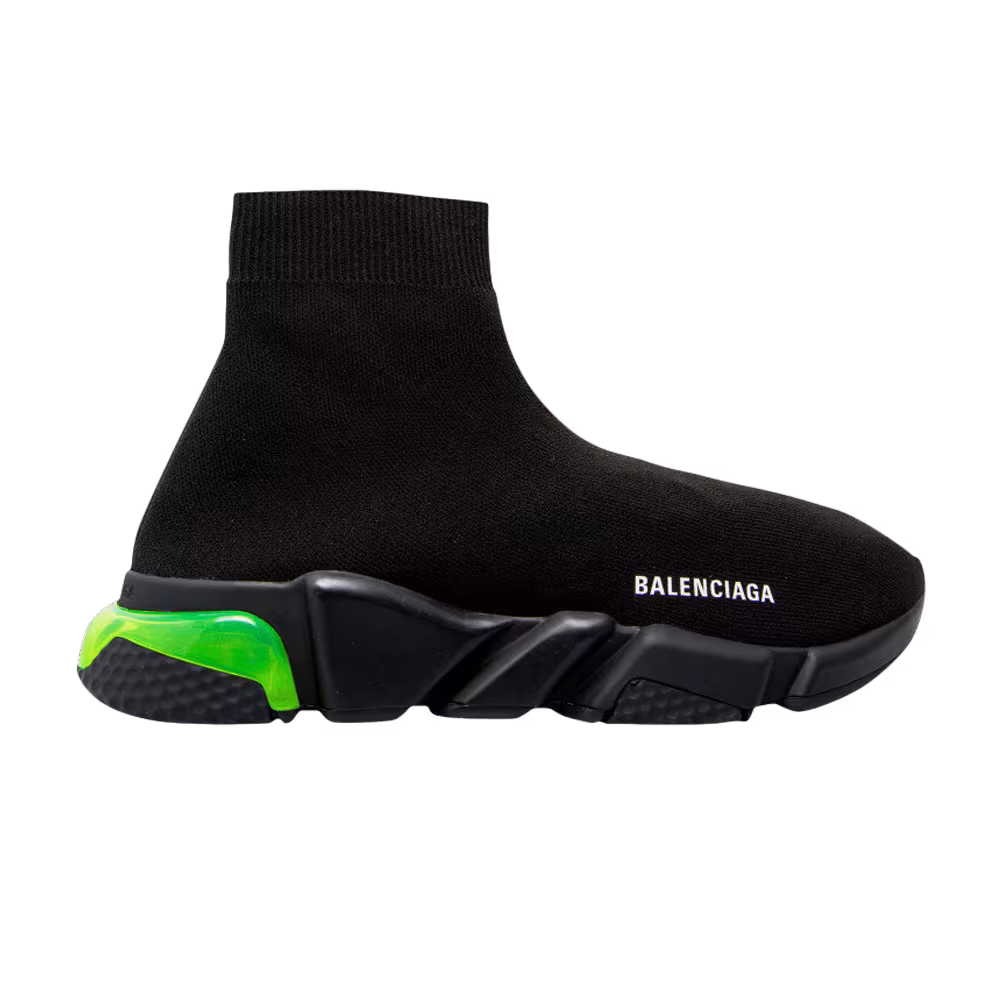 Balenciaga Women's Speed Trainer Clear Sole - Black Fluo Yellow