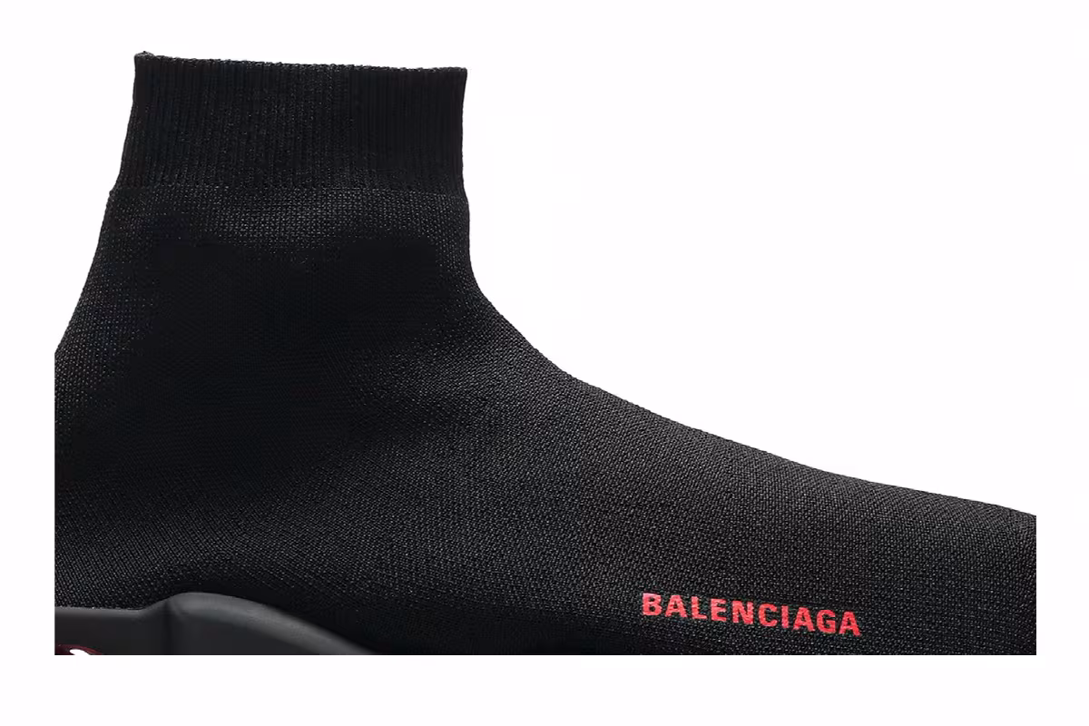 Balenciaga Speed Sneaker Clearsole - Black Red, view 3