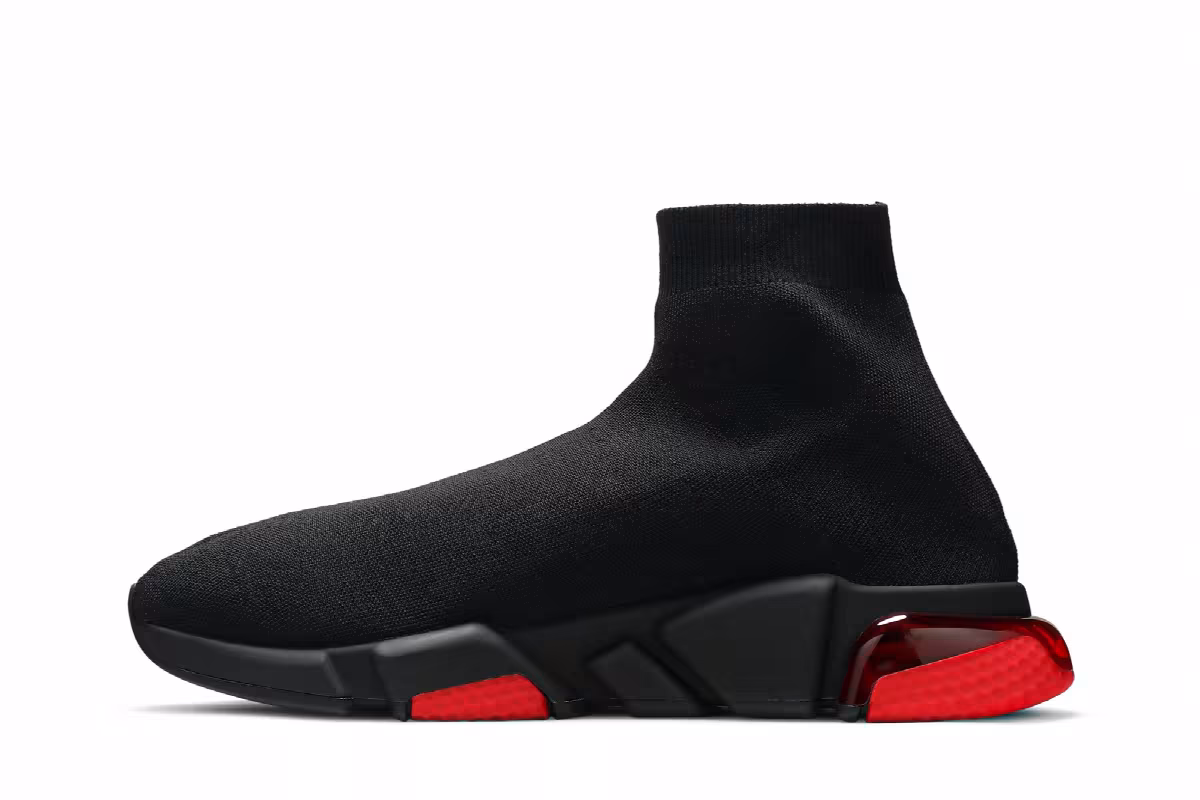 Balenciaga Speed Sneaker Clearsole - Black Red, view 4