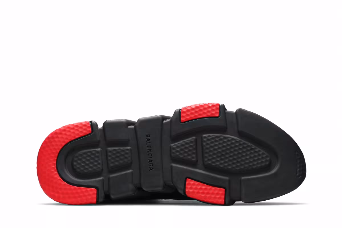 Balenciaga Speed Sneaker Clearsole - Black Red, view 5