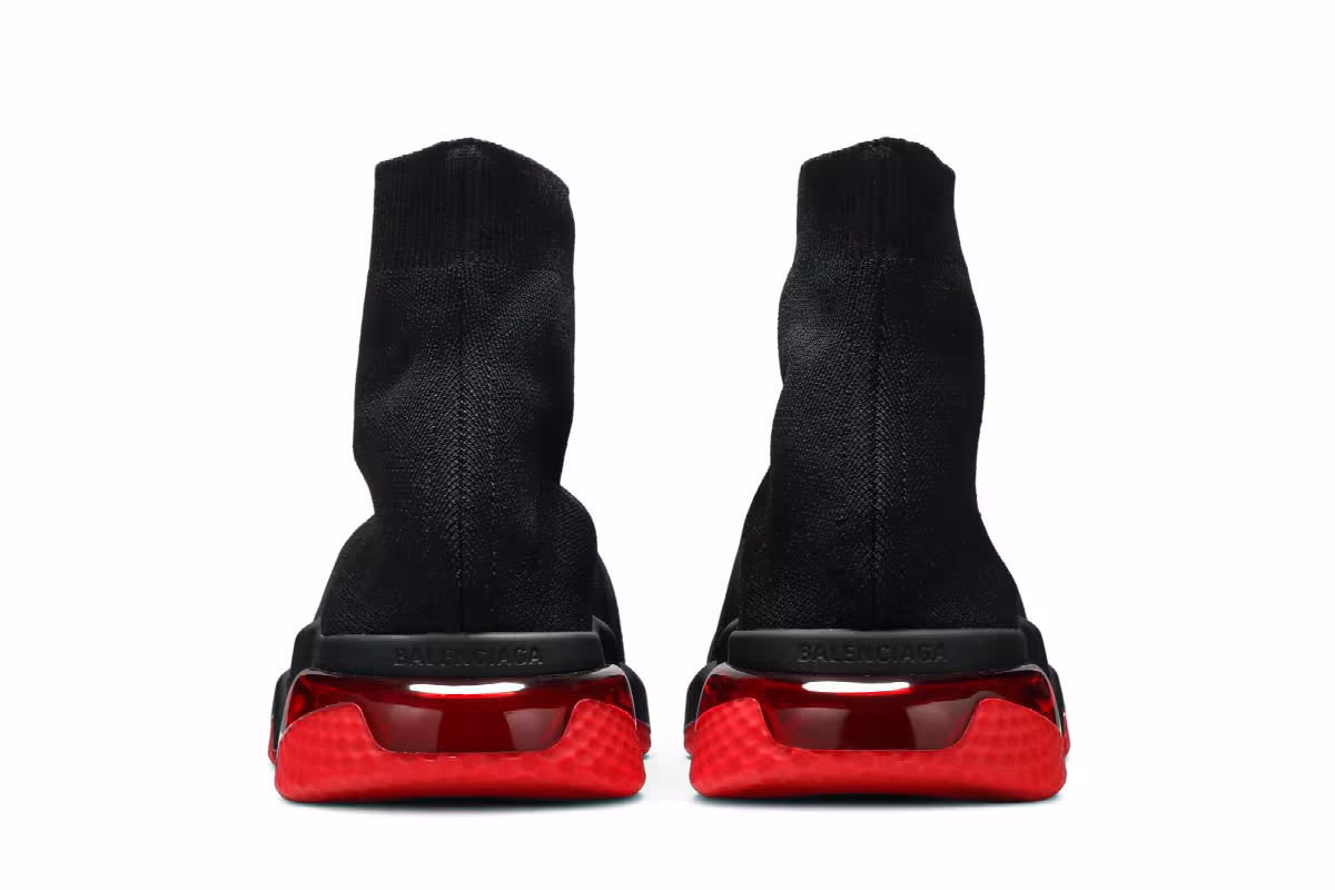 Balenciaga Speed Sneaker Clearsole - Black Red, view 7