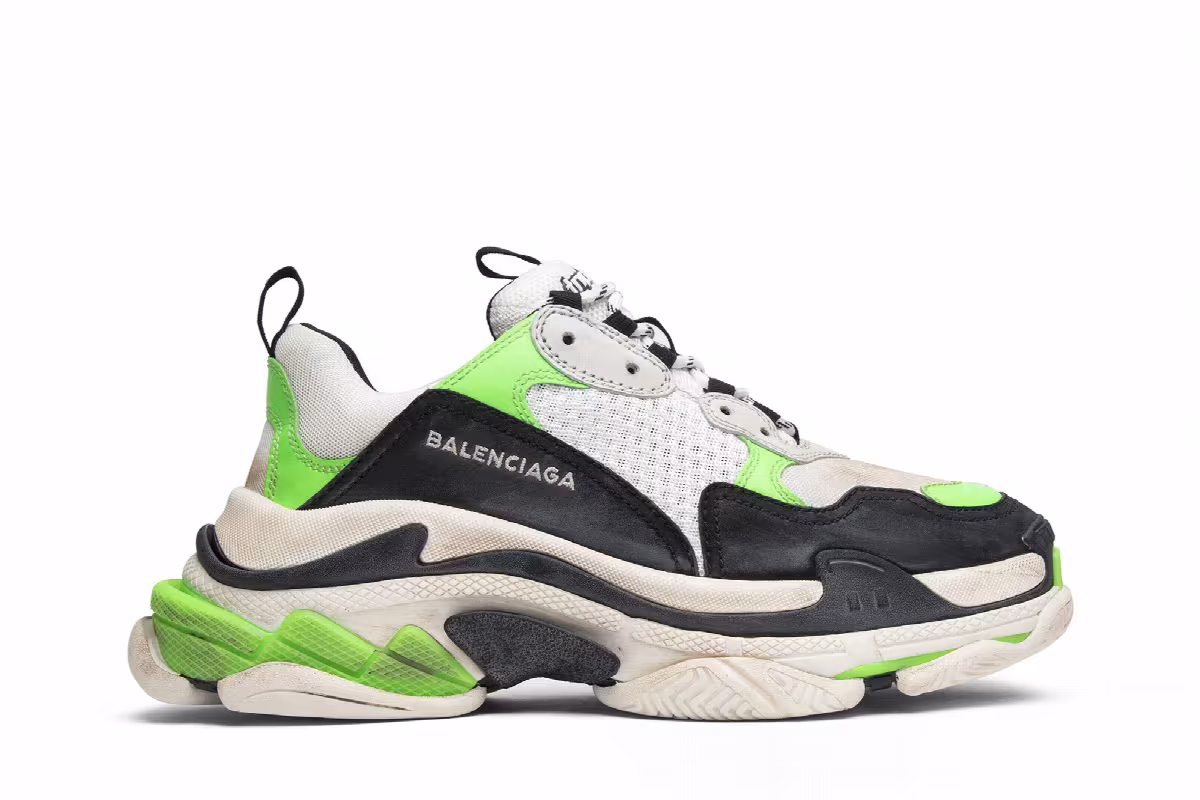 Mr. Porter x Balenciaga Women's Triple S Trainer Neon Green 2018, view 2