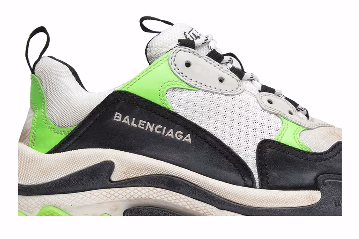 Mr. Porter x Balenciaga Women's Triple S Trainer Neon Green 2018, view 3