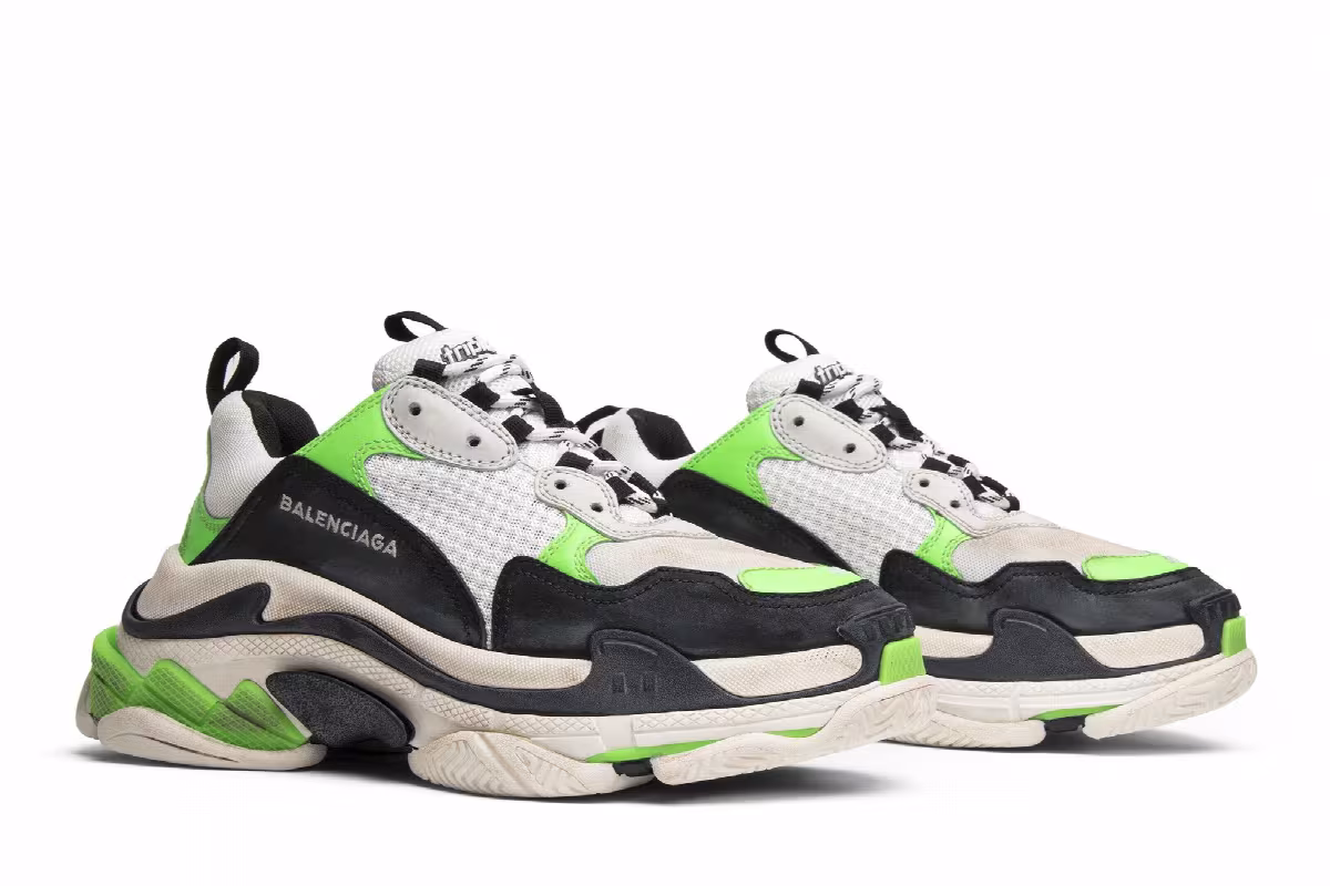 Mr. Porter x Balenciaga Women's Triple S Trainer Neon Green 2018, view 9