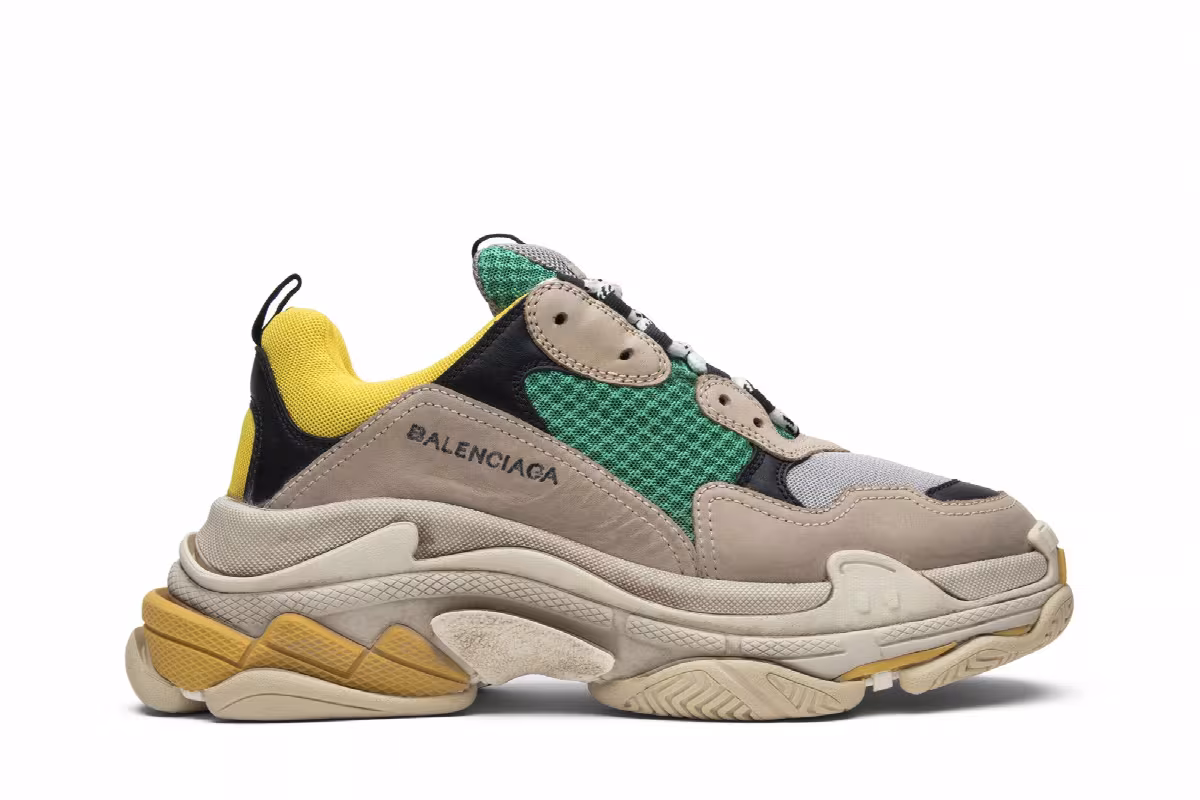 Balenciaga Triple S Sneaker Yellow Green, view 2