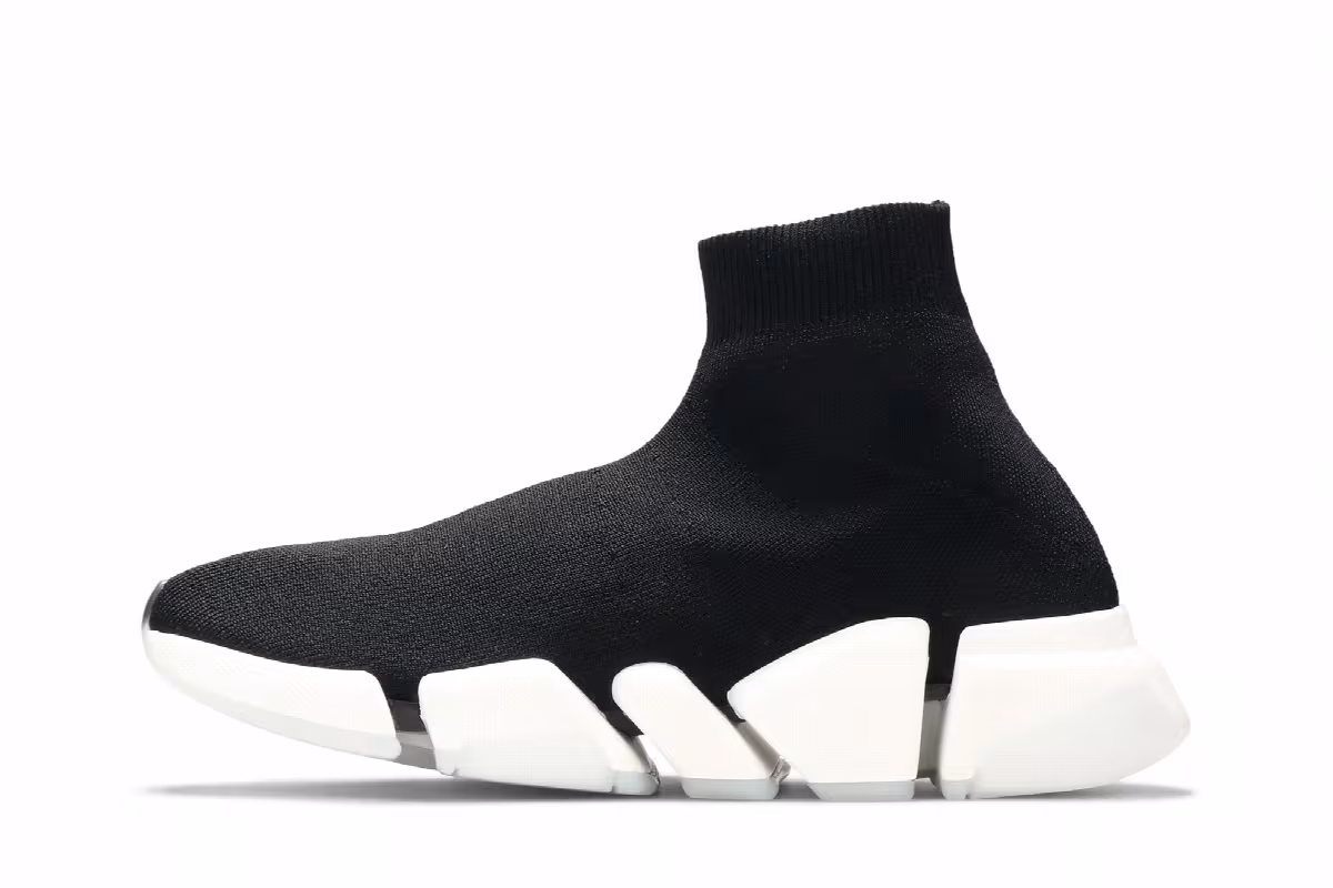 Balenciaga Women's Speed 2.0 Sneaker Black White, view 4