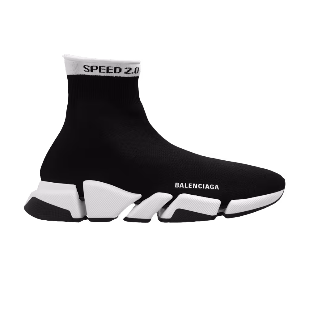 Balenciaga Speed 2.0 Sneaker Black White Collar