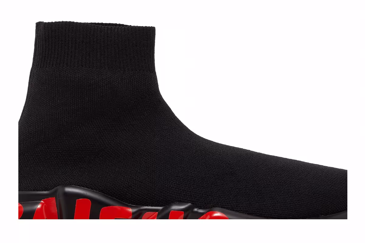 Balenciaga Women's Speed Sneaker Midsole Graffiti - Black Red, view 3