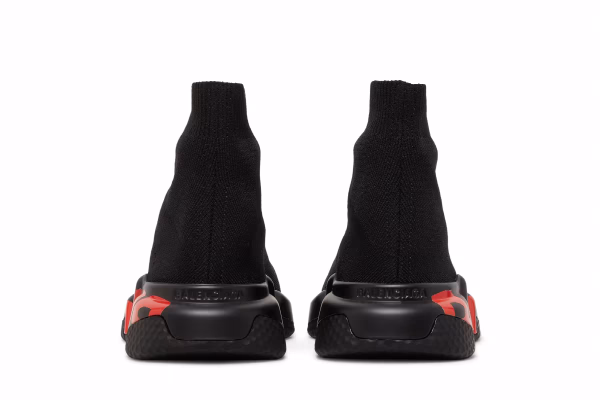 Balenciaga Women's Speed Sneaker Midsole Graffiti - Black Red, view 7