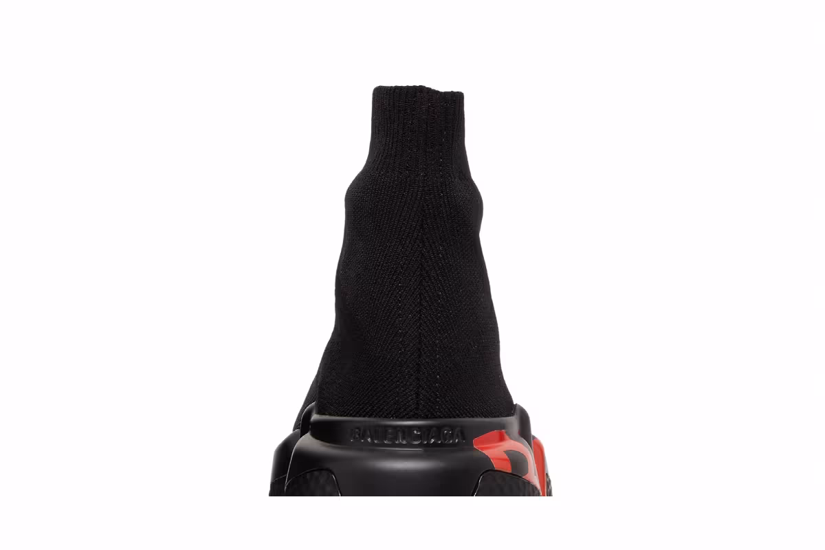 Balenciaga Women's Speed Sneaker Midsole Graffiti - Black Red, view 8