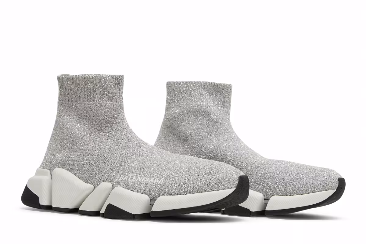 Balenciaga Women's Speed 2.0 Sneaker Silver, view 9
