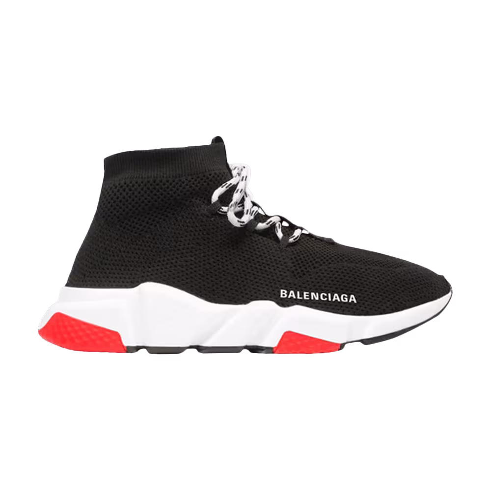 Balenciaga Speed Trainer Lace Up Black Red