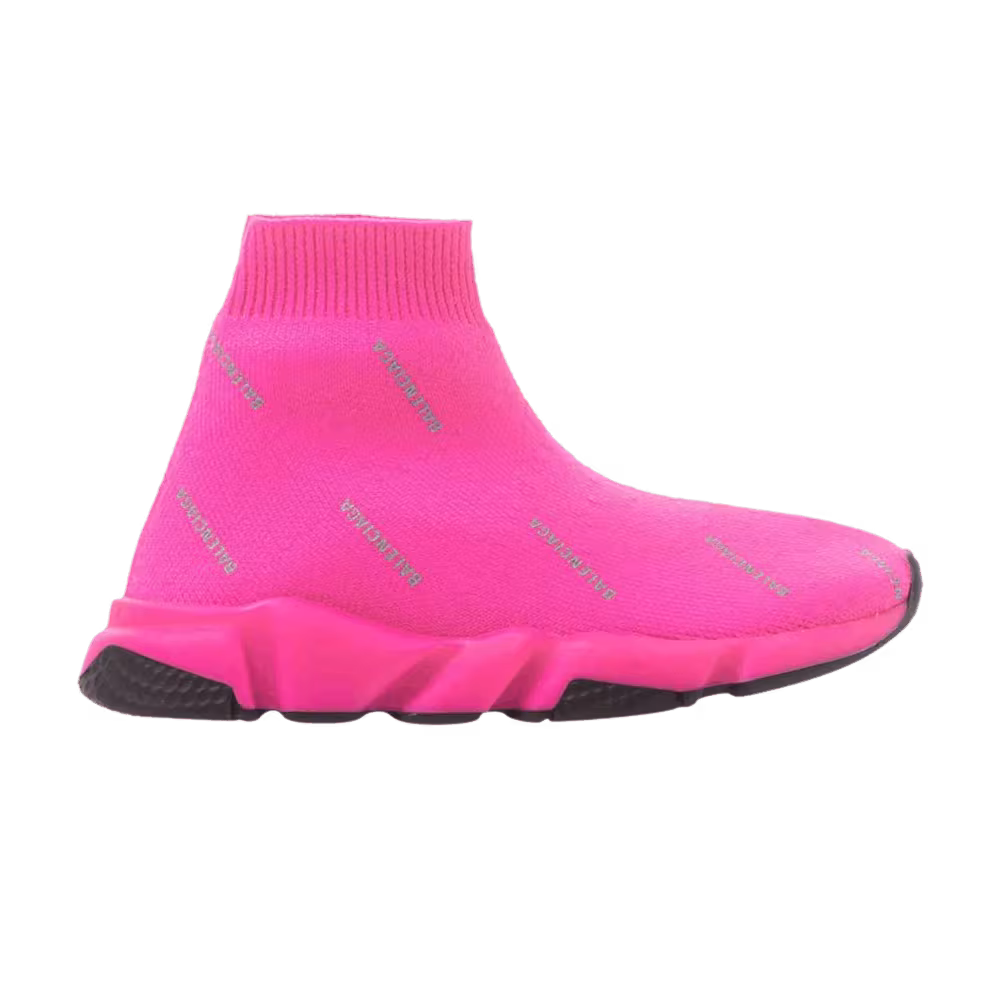 Balenciaga Speed Trainer Kids All Over Print - Neon Rose