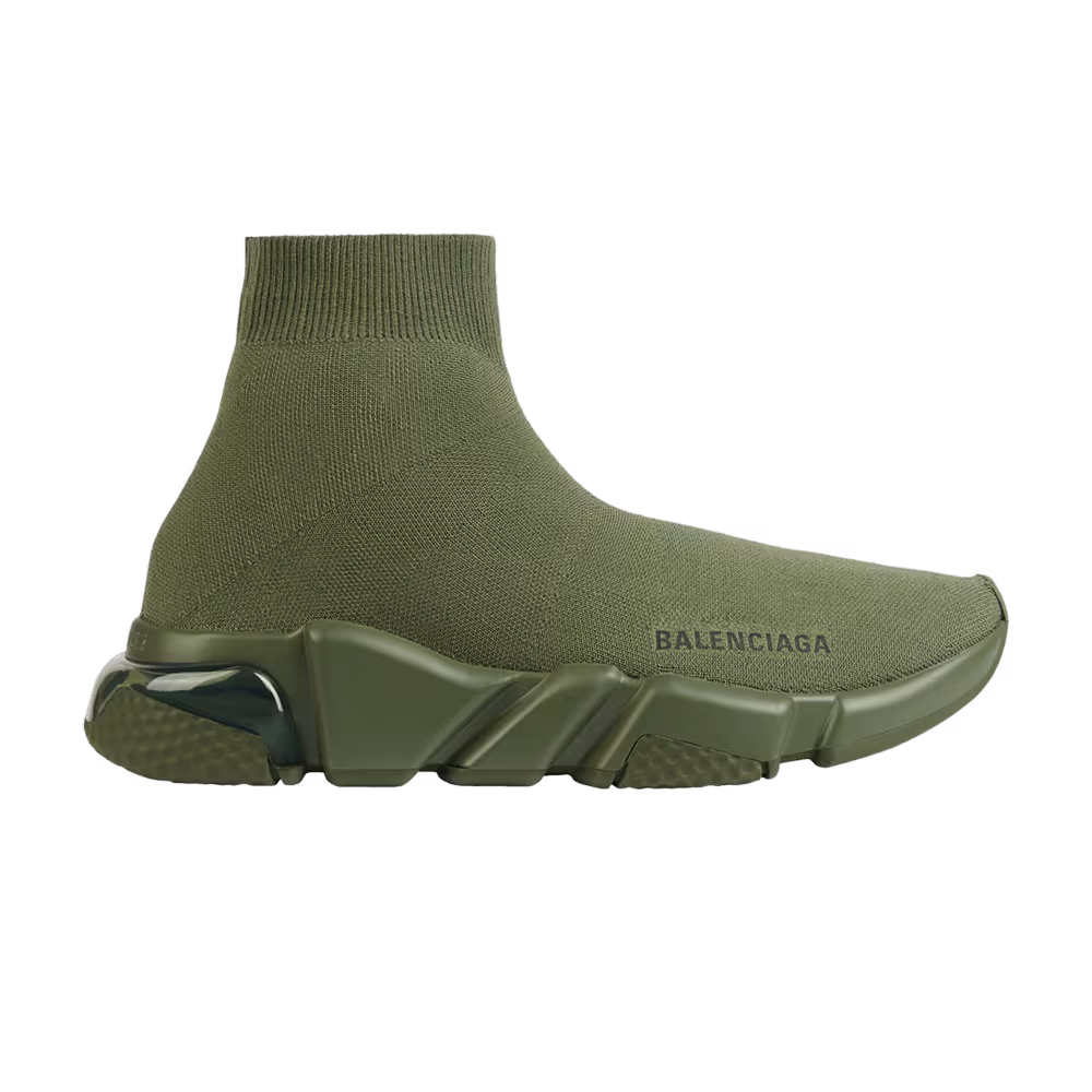 Balenciaga Women's Speed Sneaker Clear Sole - Khaki