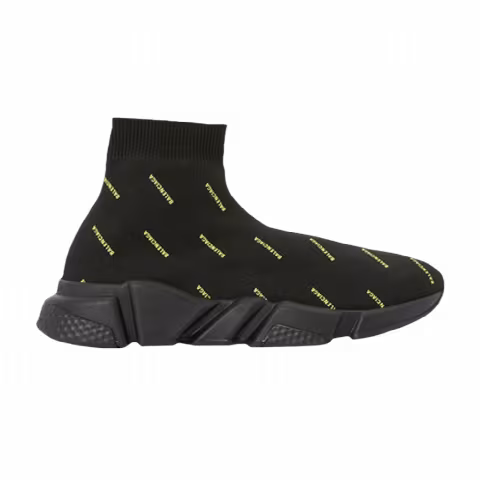 Balenciaga Wmns Speed Sneaker 'All Over Print - Black Yellow Fluo'