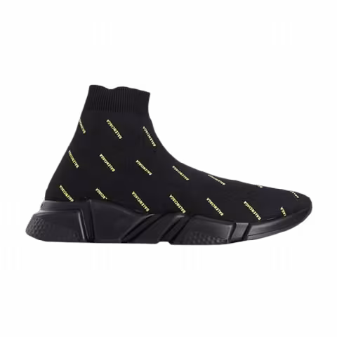 Balenciaga Speed Sneaker 'All Over Print - Black Yellow Fluo'