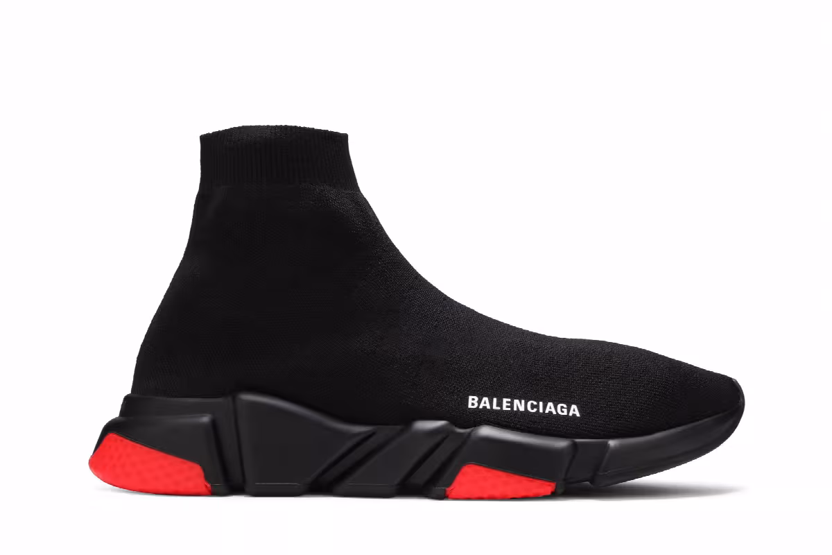 Balenciaga Speed Sneaker Black Red, view 2