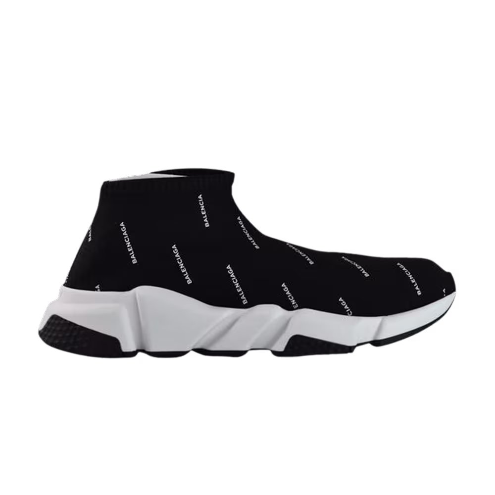 Balenciaga Speed Low All Over Print - Black White