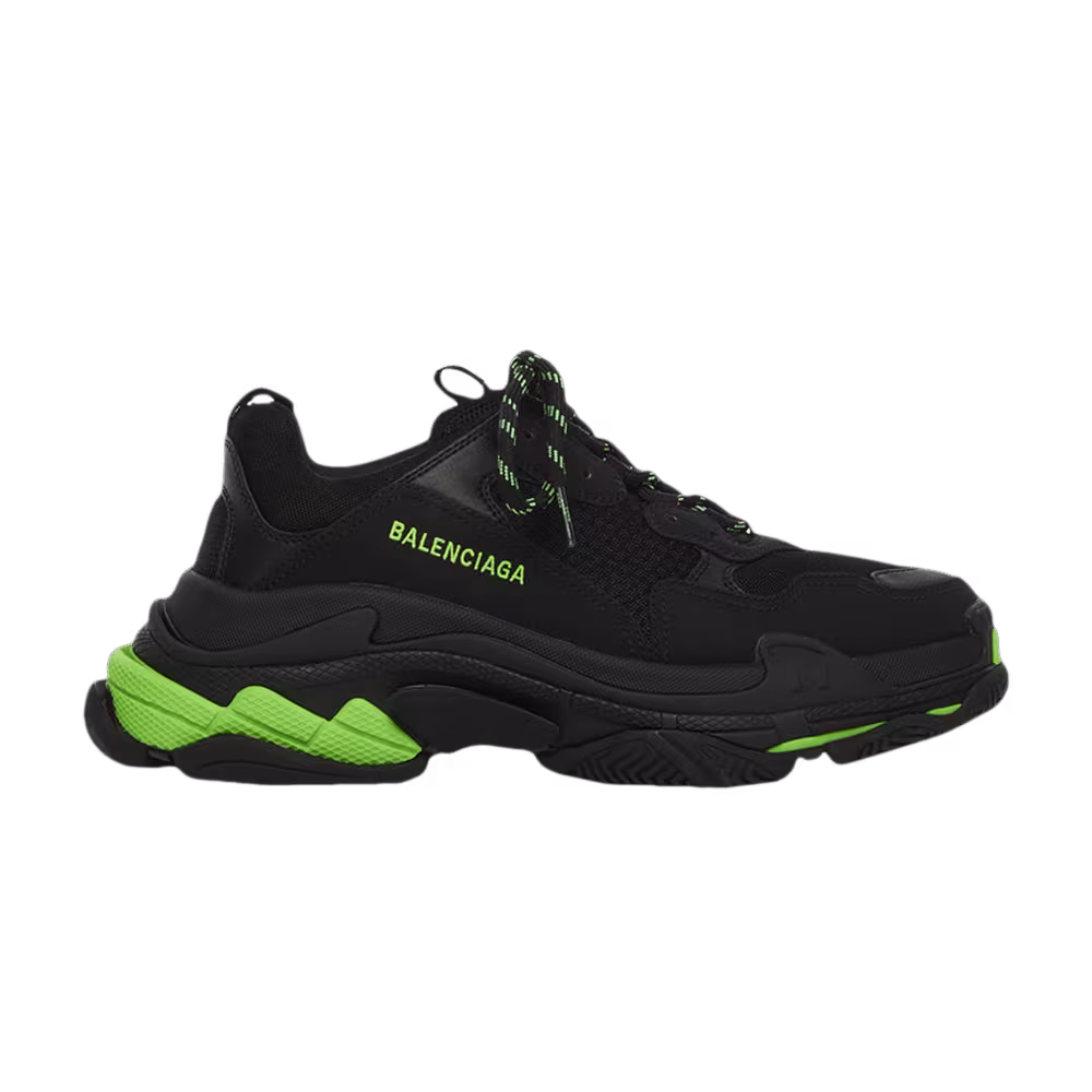 Balenciaga Triple S Sneaker Black Flou Green
