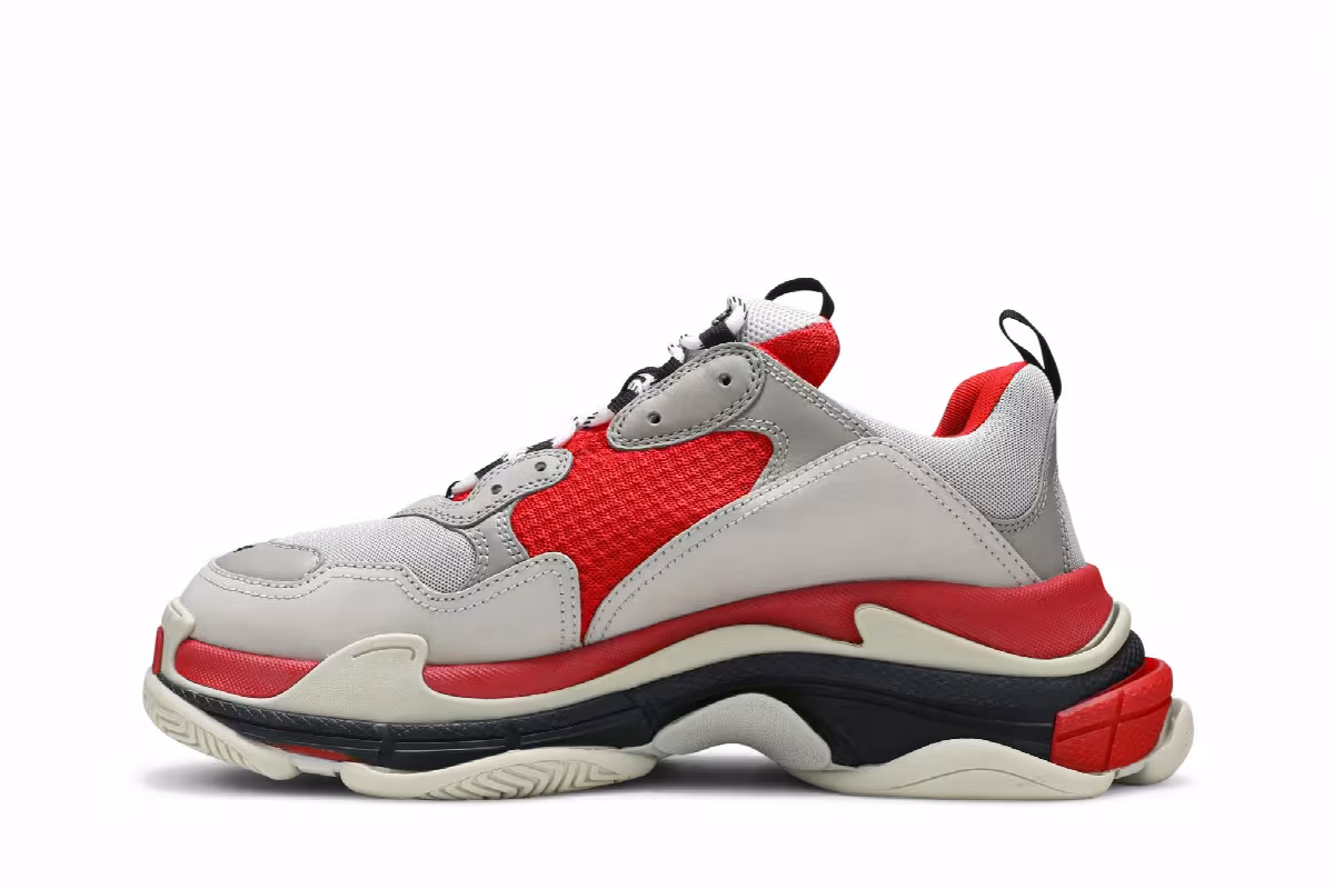 Balenciaga Triple S Sneaker Grey Red, view 4