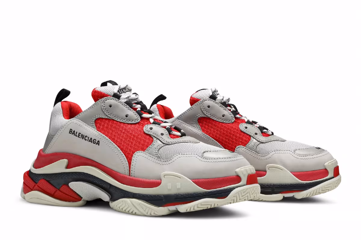 Balenciaga Triple S Sneaker Grey Red, view 9