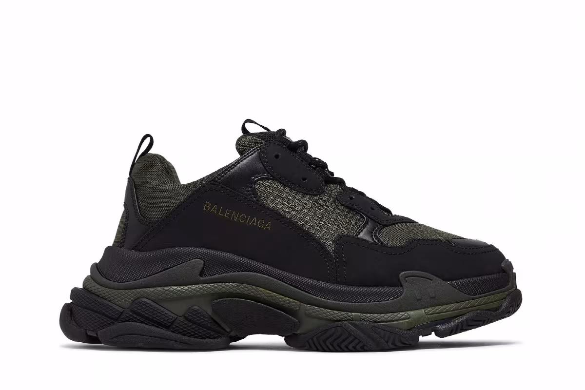 Balenciaga Triple S Sneaker Green Black, view 2