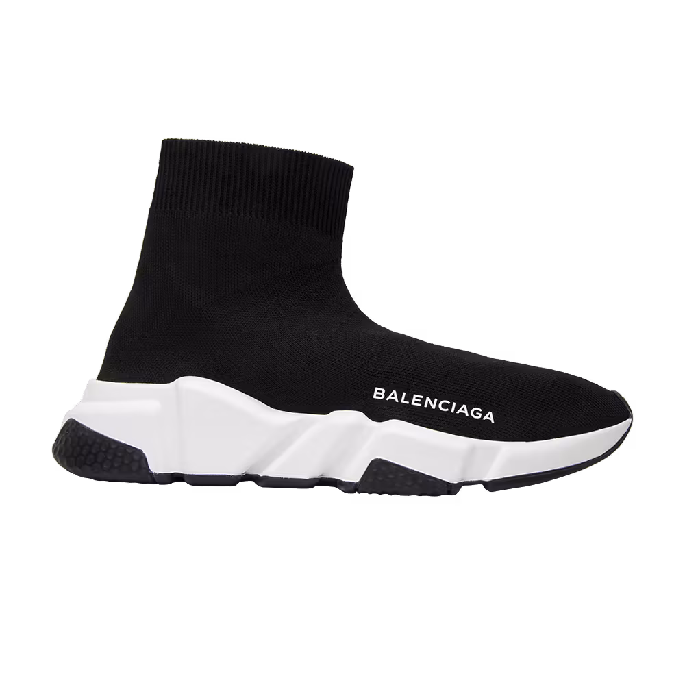Balenciaga Women's Speed Trainer Mid Black White Black